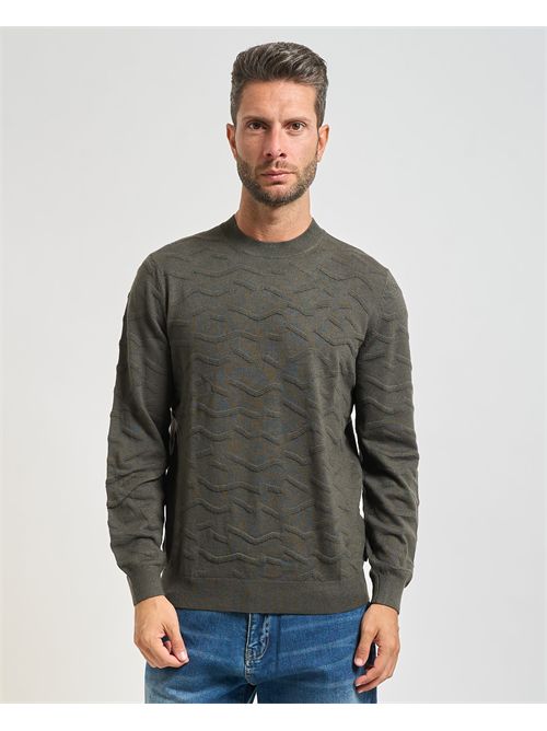 Maglione girocollo Armani Exchange uomo con texture ondulata ARMANI EXCHANGE | XM001560-AF11982F7010